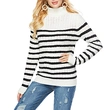 Women's Striped Lapel Collar Pullover