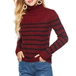 Women's Striped Lapel Collar Pullover