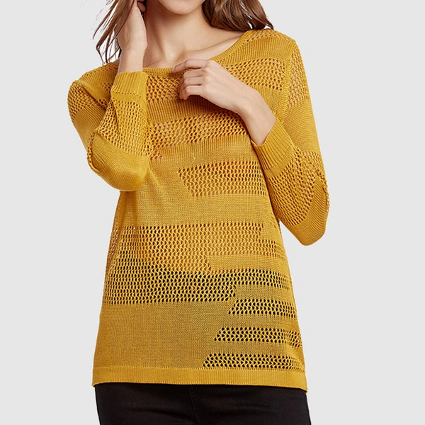 Hollow-carved Long Sleeved Knitwear