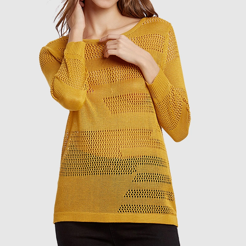 Hollow-carved Long Sleeved Knitwear