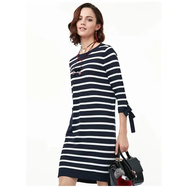 Ladies dress with stripes