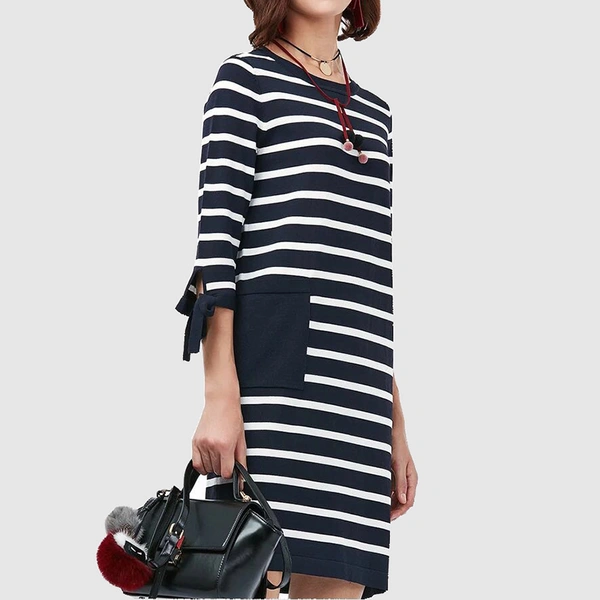Ladies dress with stripes