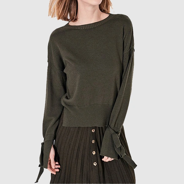 Flare Sleeved Knitted Pullover