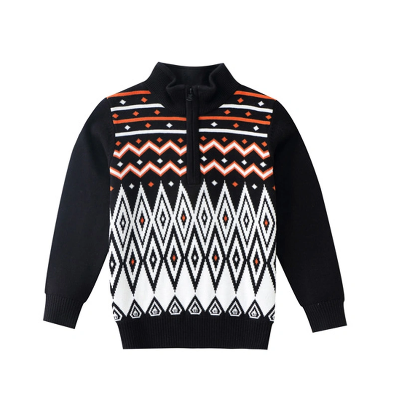 Boy's Knit Half Cardigan with zipper