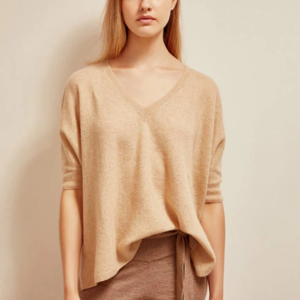 Ladies Dolman Sleeved Cashmere Pullover Sweater