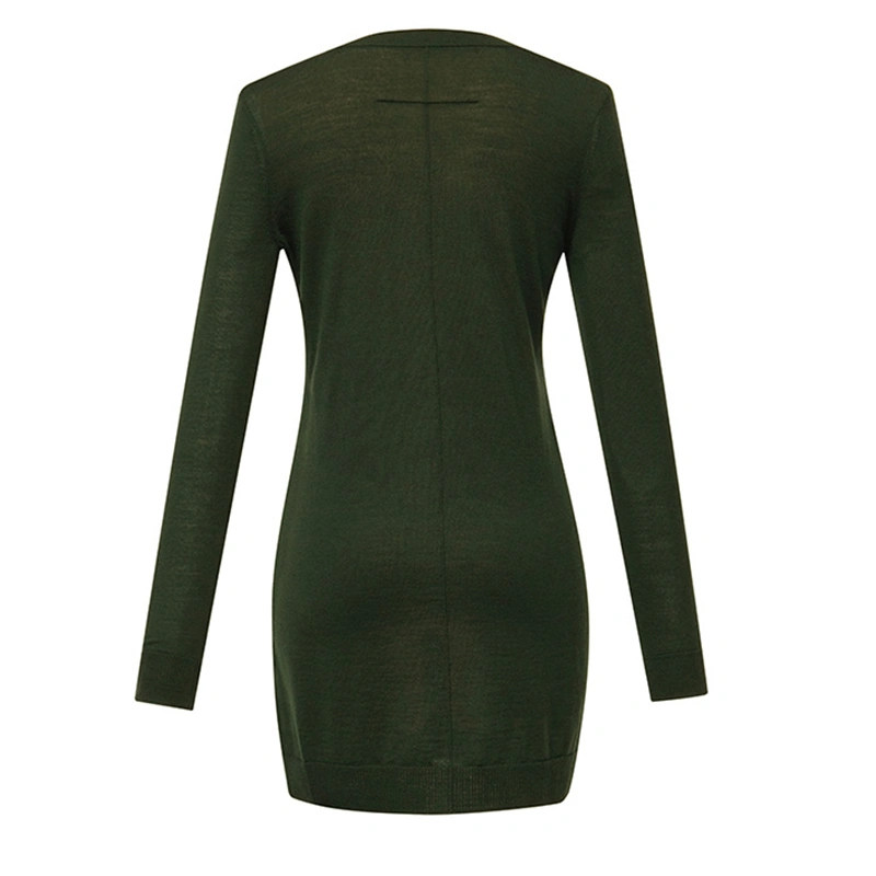 Women's Long Woolen Knitted Cardigan