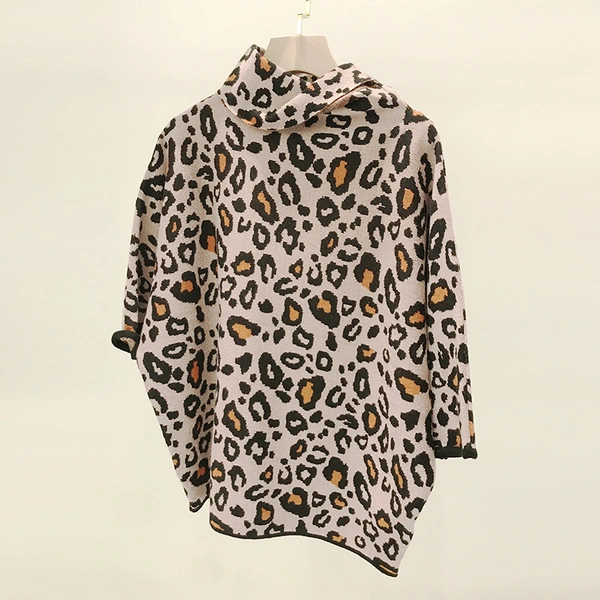 Ladies jacquard wrap pullover sweater