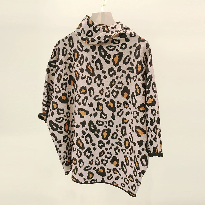 Ladies jacquard wrap pullover sweater