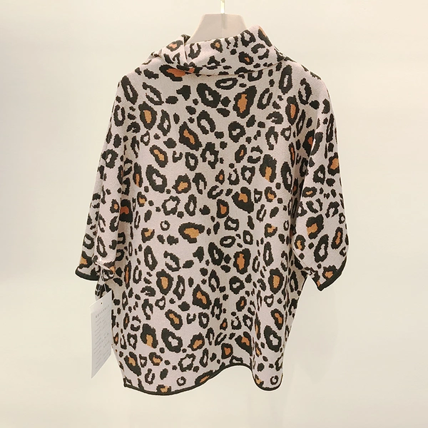 Ladies jacquard wrap pullover sweater