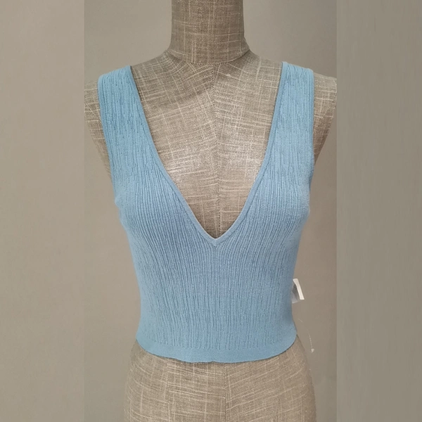 Women's V neck Knitted Tank Top Vest