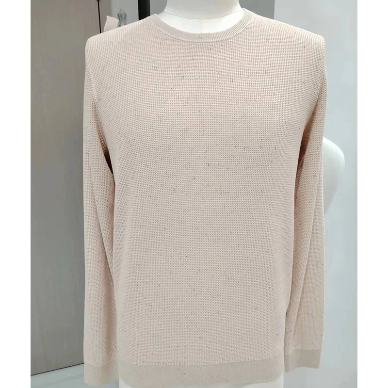 Men's  solid pullover sweater popcorn texture