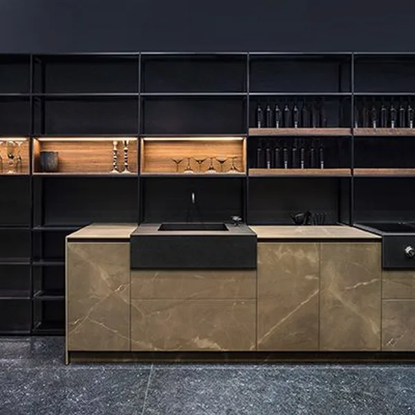 sintered stone countertop kitchen cabinet