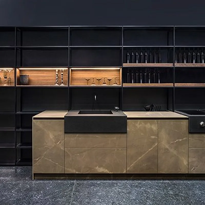 sintered stone countertop kitchen cabinet