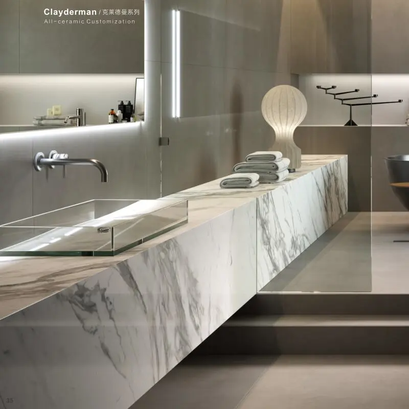 Sintered stone countertop bathroom cabinet