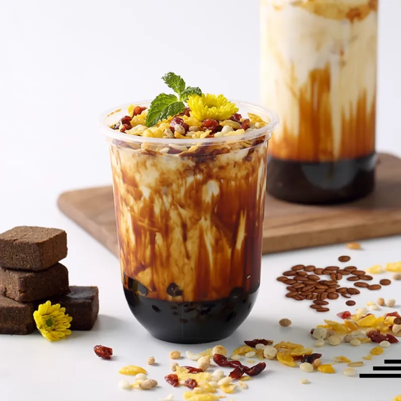 cốc trong suốt dùng một lần cốc sinh tố cupcake 360ml hình chữ u  