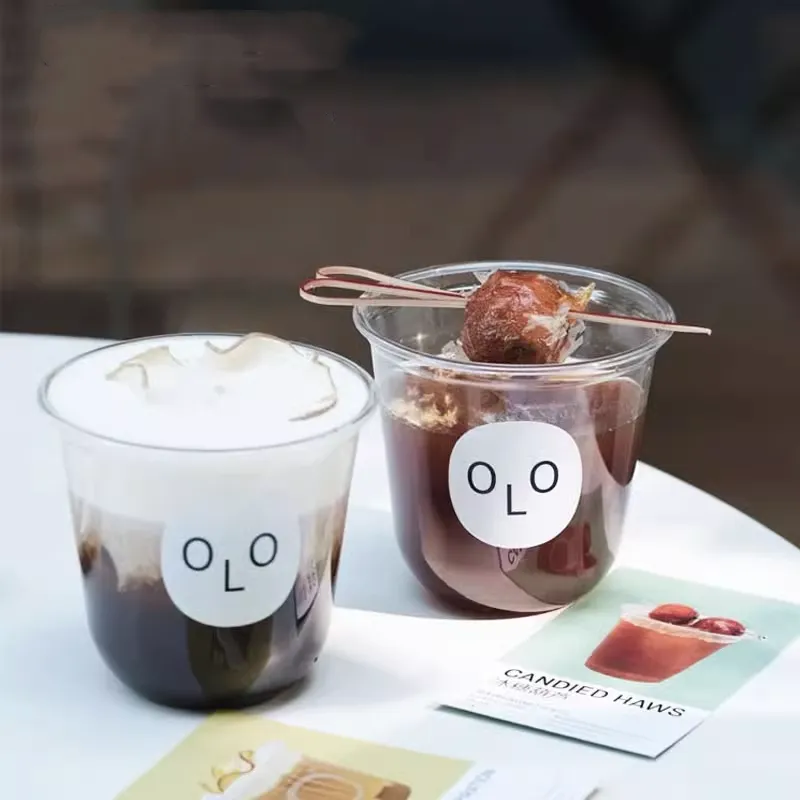 cốc trong suốt dùng một lần cốc sinh tố cupcake 360ml hình chữ u  