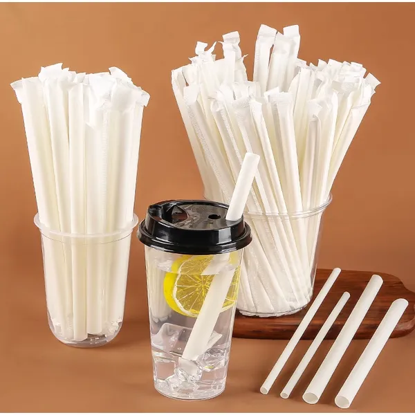 Ống hút pla có thể phân hủy dùng một lần thân thiện với môi trường được bọc riêng  