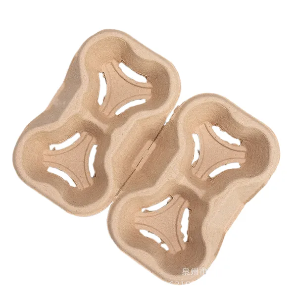 bốn ngăn đựng cốc chất liệu bột giấy đựng cốc giấy nóng dùng một lần