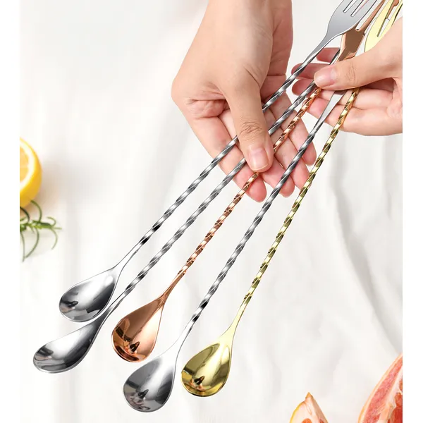 thìa thanh dài bằng thép không gỉ thìa khuấy trà sữa cà phê