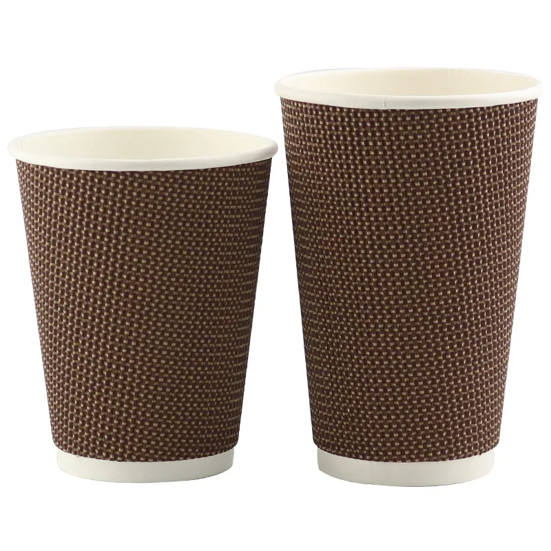 cốc cà phê họa tiết kẻ sọc dùng một lần cốc giấy gợn sóng  