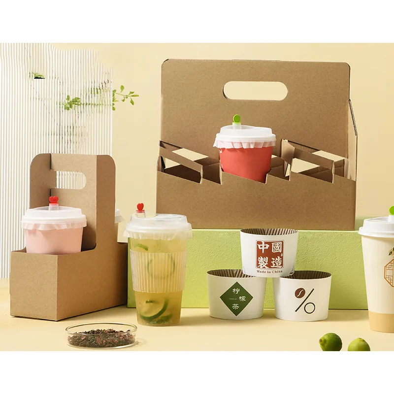 gói cà phê mang đi người giữ cốc người giữ cốc tay giấy kraft