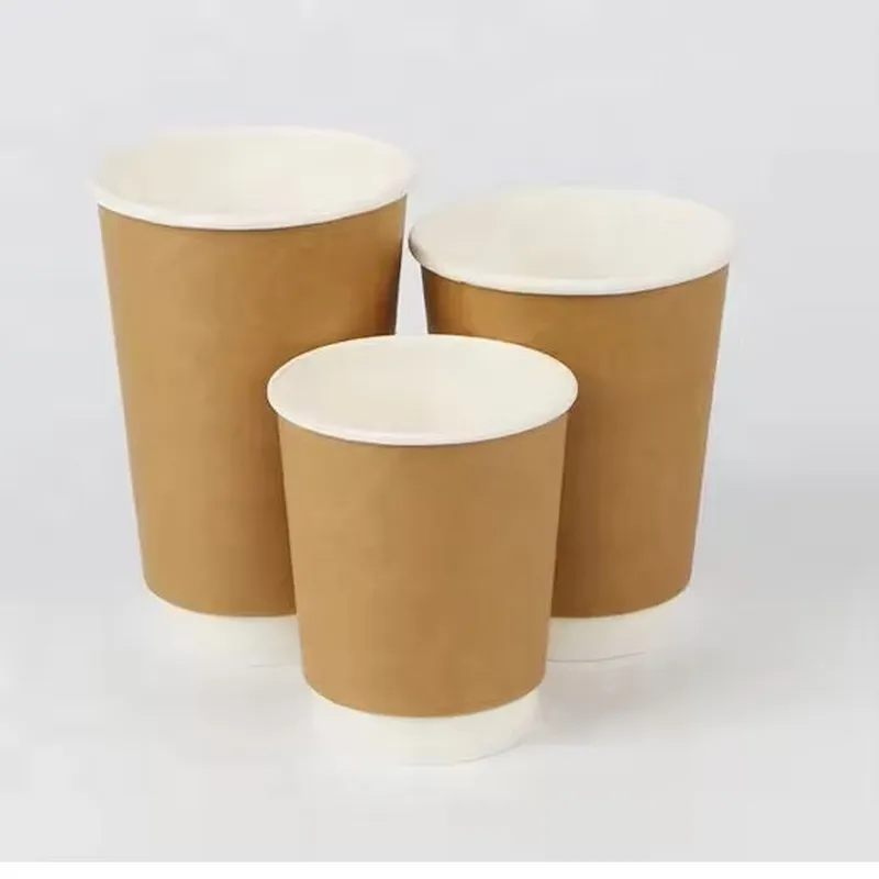 Disposable Recycle 4oz 8oz 9oz 10oz 14oz 16oz Double Ripple Wall Coffee Paper Cups with