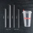 Caliber 6mm 12mm Disposable Individually Package Clear Black Drinking Plastic Straws