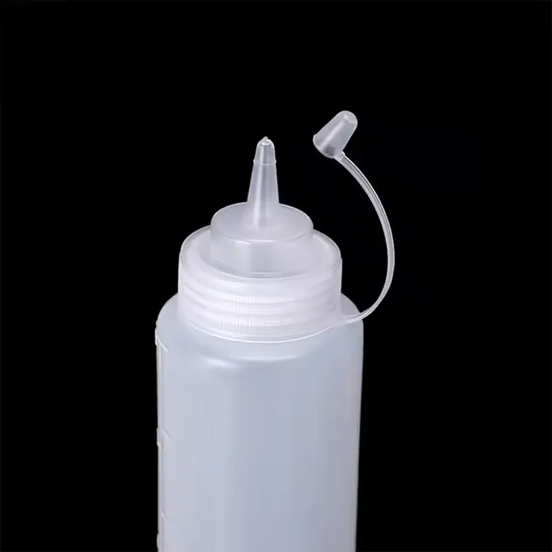 Wholesale Plastic Food Grade Squeeze Bottle for Salad Sauce Jam Bottle With Long Thin Tip