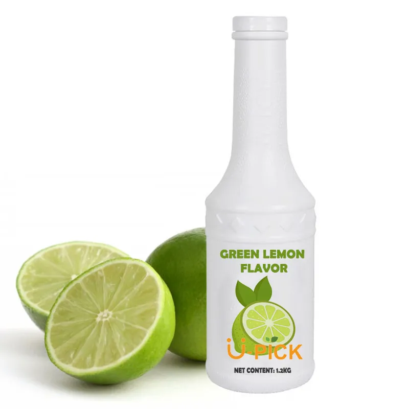 Green Lemon Flavored Juice Syrup