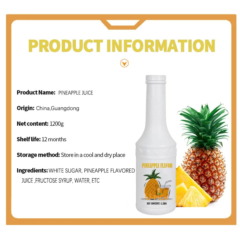 Pineapple Flavored Juice Syrup