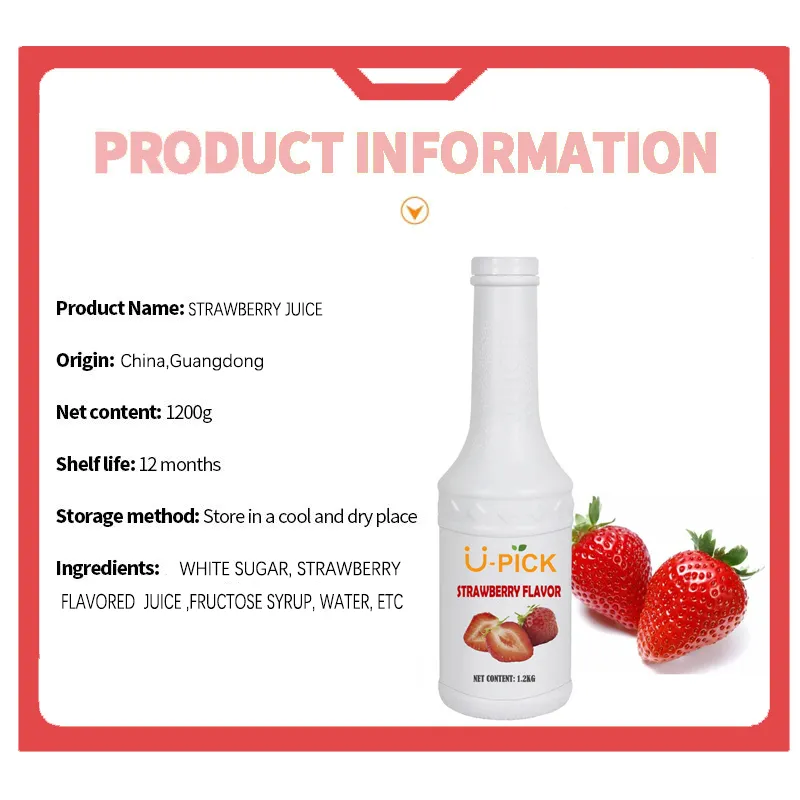 Strawberry flavored juice syrup