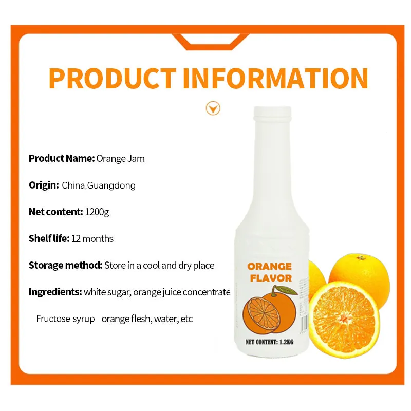 Orange flavored juice syrup