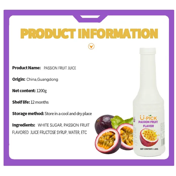 Passion Fruit Juice Flavored Syrup