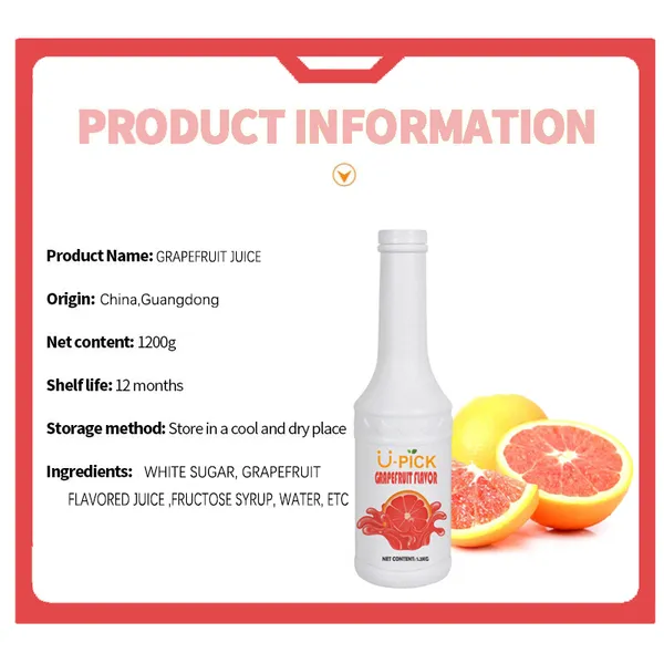 Grapefruit flavored juice syrup