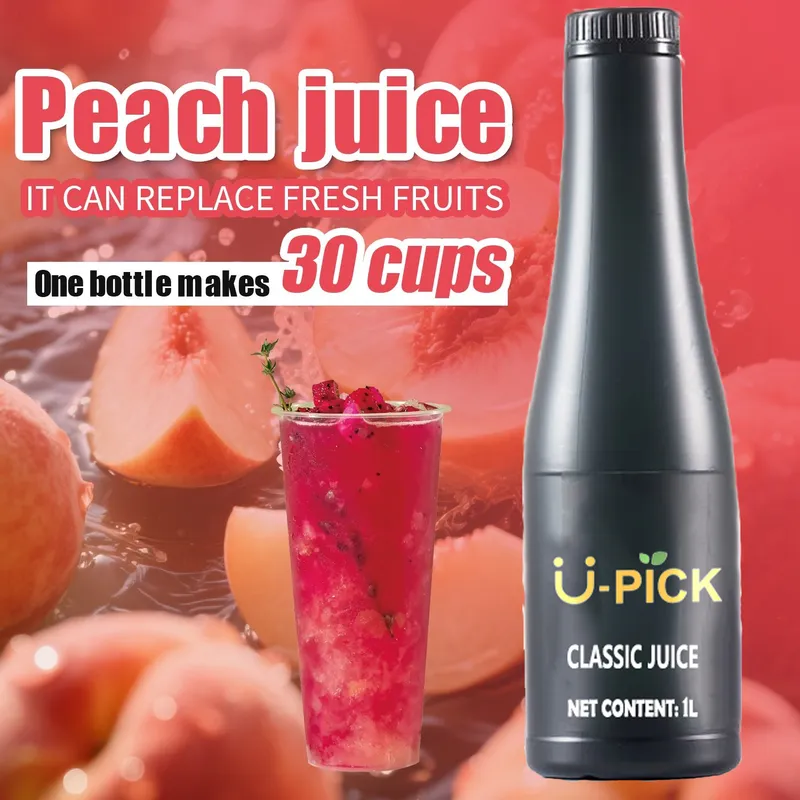 1L Peach Flavor Juice Syrup