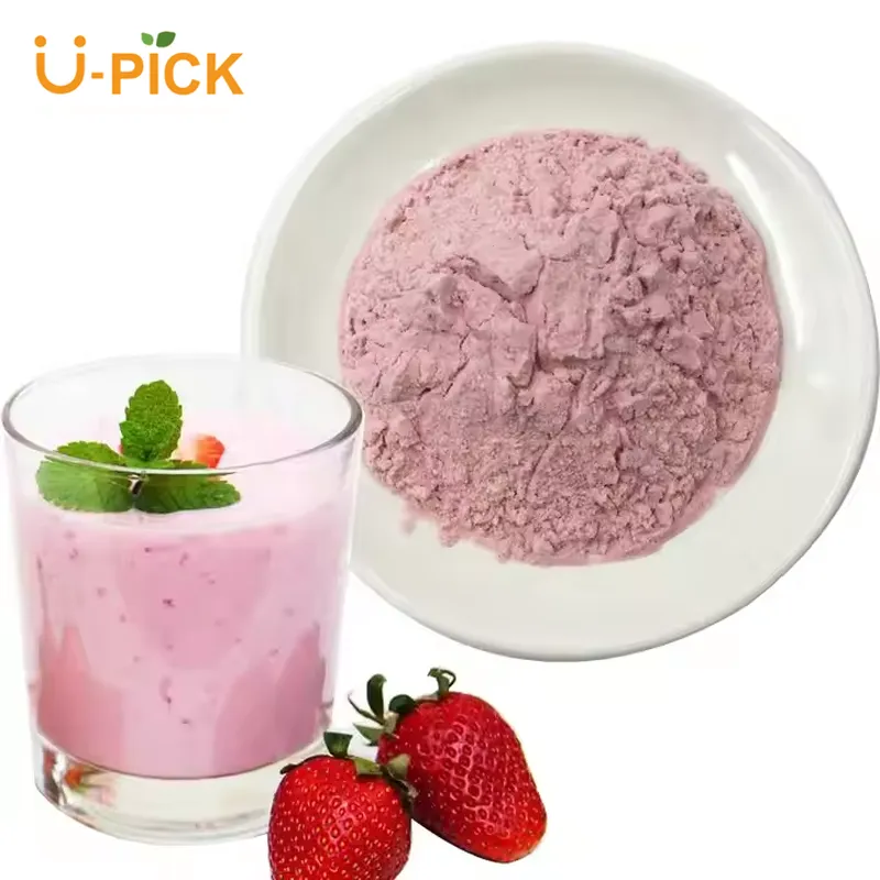 Strawberry flavored milk tea powder
