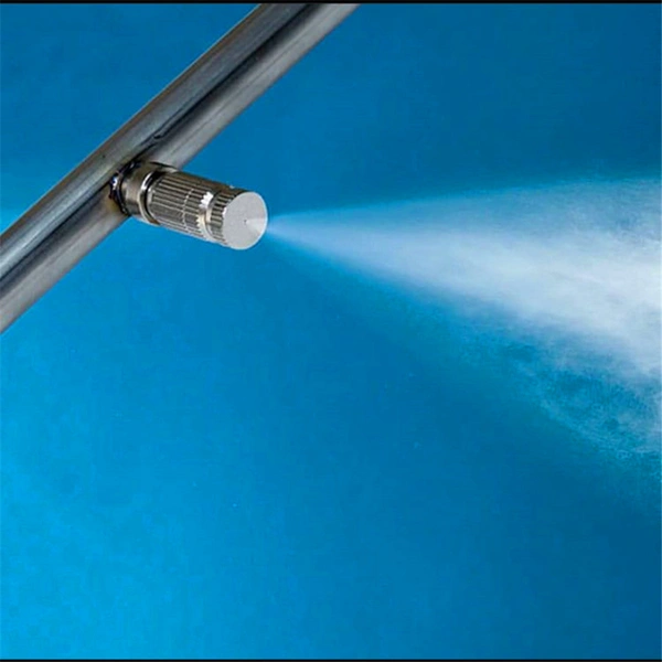 Single/multi-span greenhouse spray cooling system