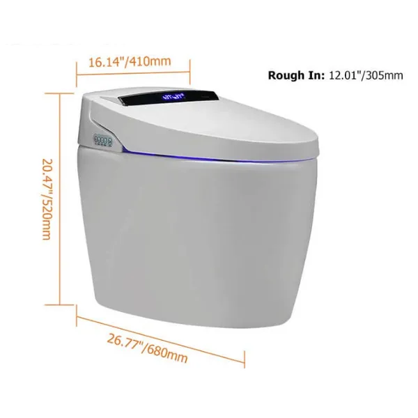Floor Mounted Elongated Toilet and Bidet with Seat
