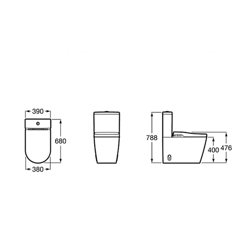 Close-coupled Smart Toilet
