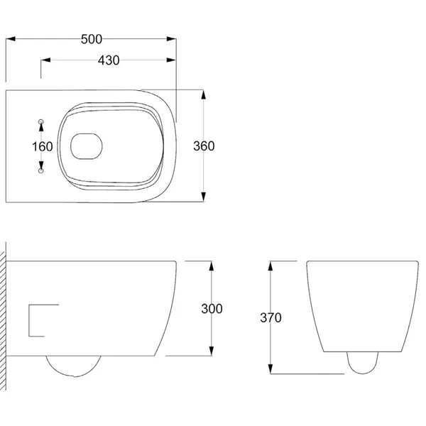 Luxury Back to Wall WC Pan P-Trap BTW603