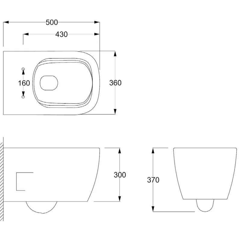 Luxury Back to Wall WC Pan P-Trap BTW603