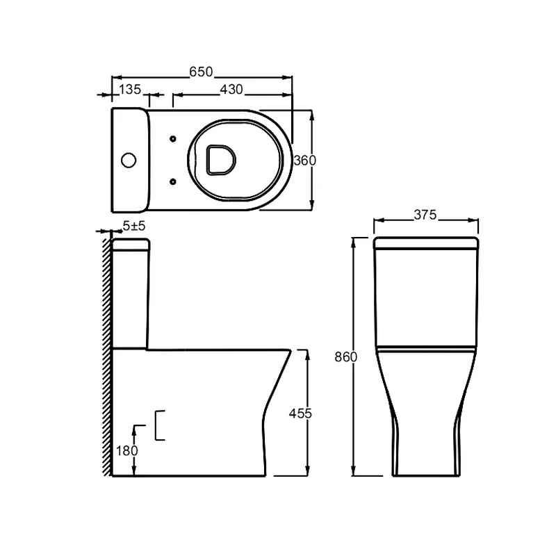 Close Coupled Toilet for European Market CC850