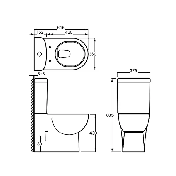 Close Coupled Toilet for European Market CC815