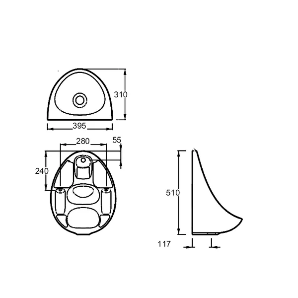 Wall Hung Urinal Contacless Flush WU400