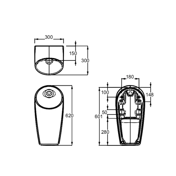 Auto Flush Urinal Contacless Control WU432