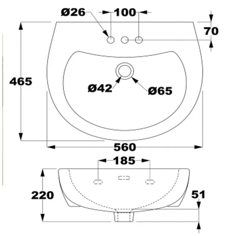Wall Hung Wash Basin Round Basin WB904