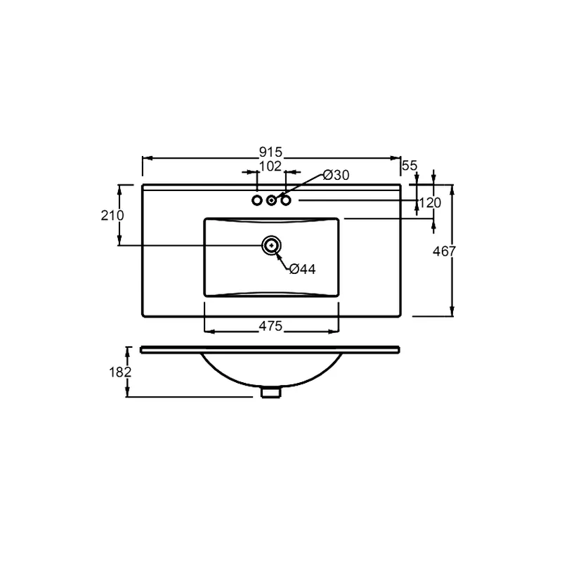 Dropin Vanity Wash Basin VB119