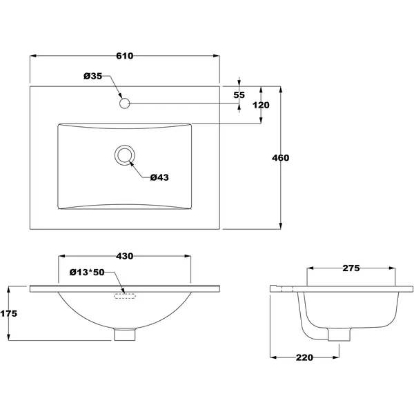 Countertop Vanity Wash Basin VB116