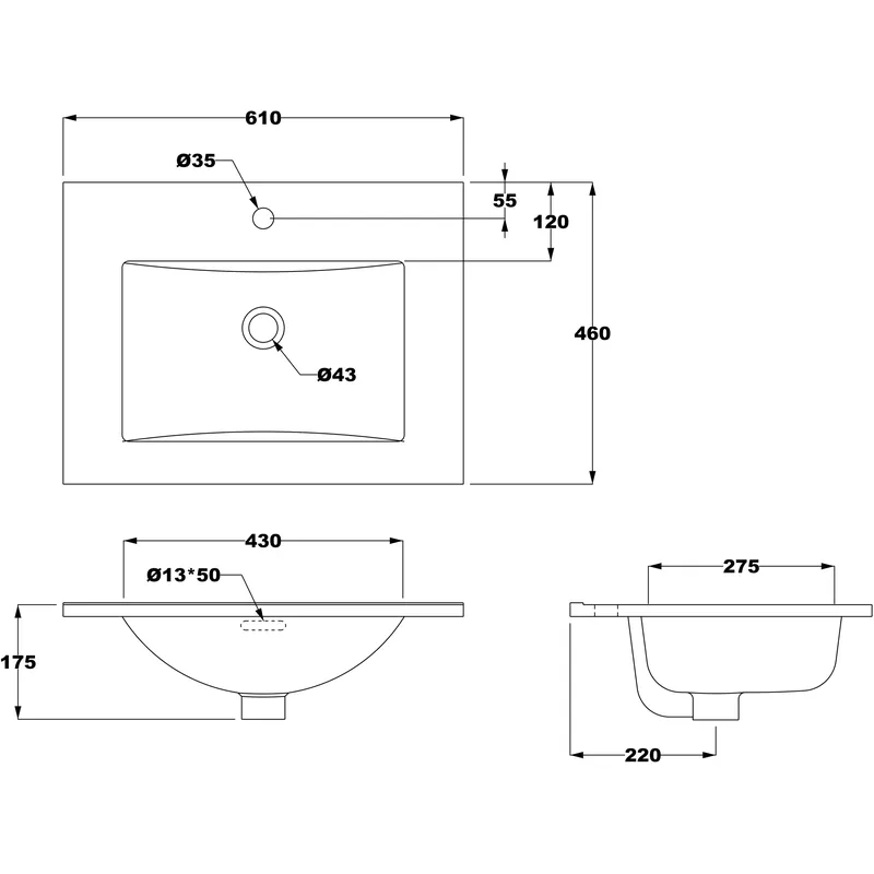 Countertop Vanity Wash Basin VB116