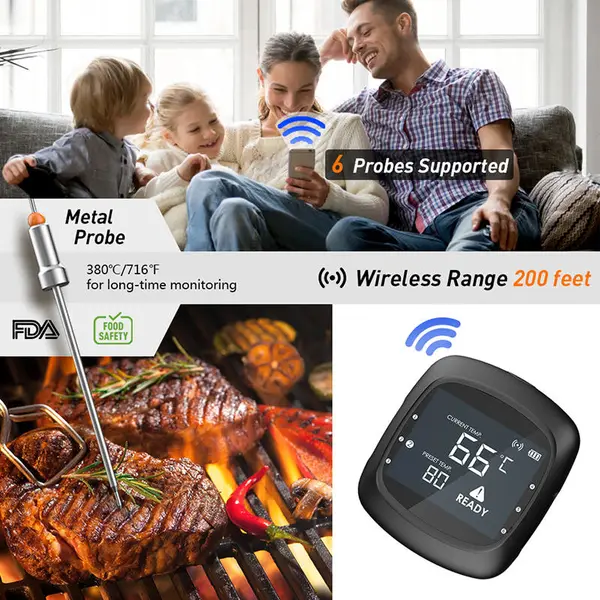 Termometro Digital Cocina Con Sonda Y Timer Pincha Carnes